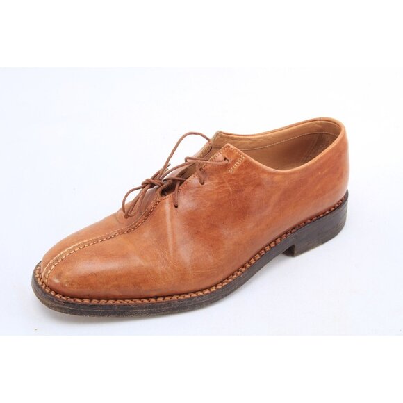 Lidfort for Barney's Mens Leather Lace Up Shoes Brown Tan Mens Sz 9 - Picture 1 of 16